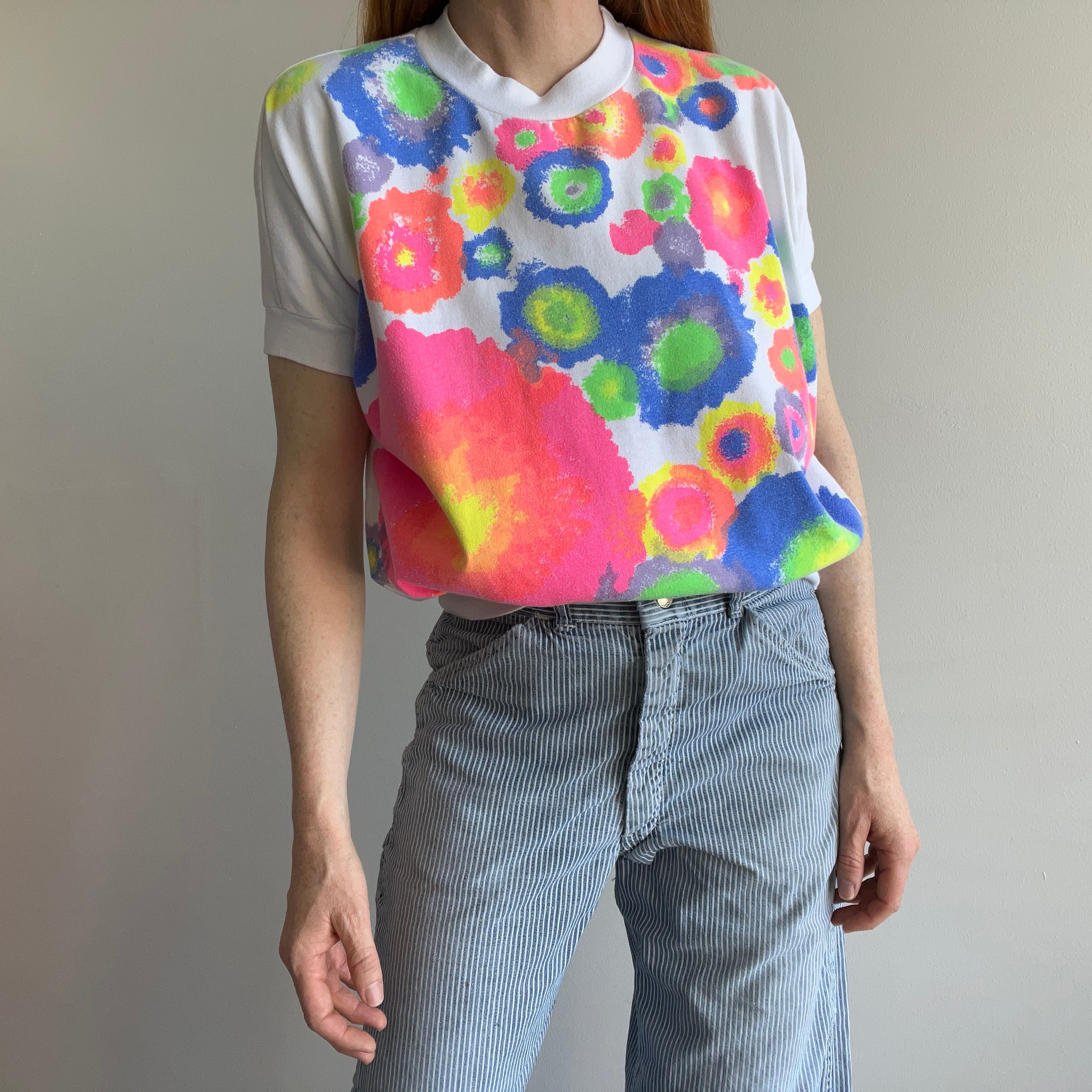 1980s Floral Top/T-Shirt