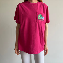 1980s Paradise Bay Hot Pink Pocket T-Shirt