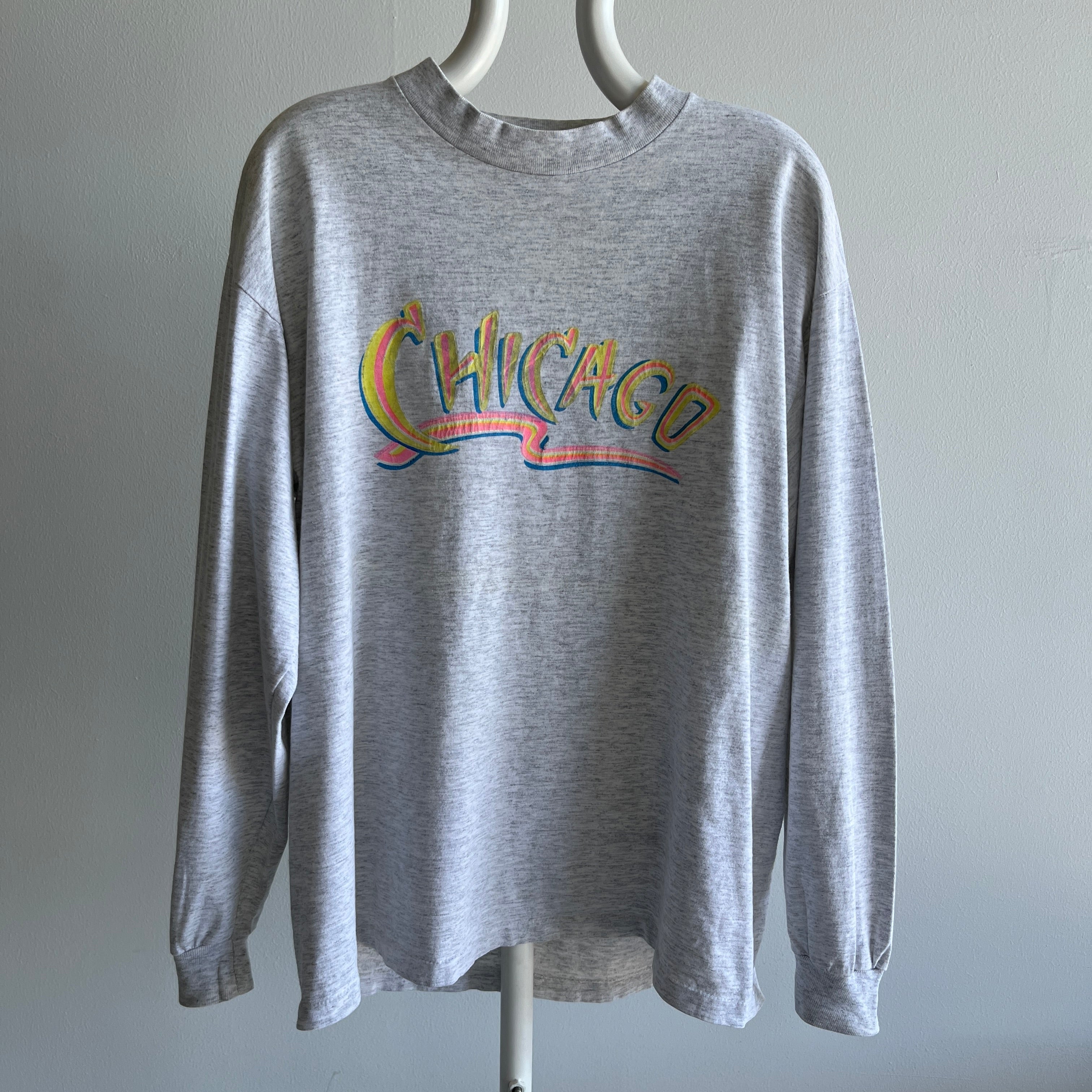 1980s Chicago Long Sleeve Cotton T-Shirt