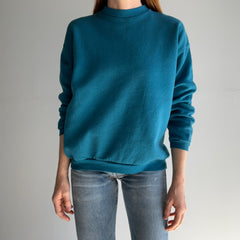 1990s Tultex Deep Teal/Turquoise Sweatshirt