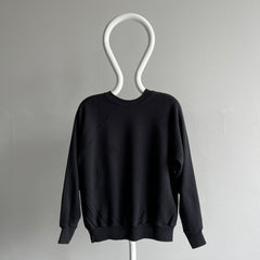 1980s Blank Black Raglan Sweatshirt