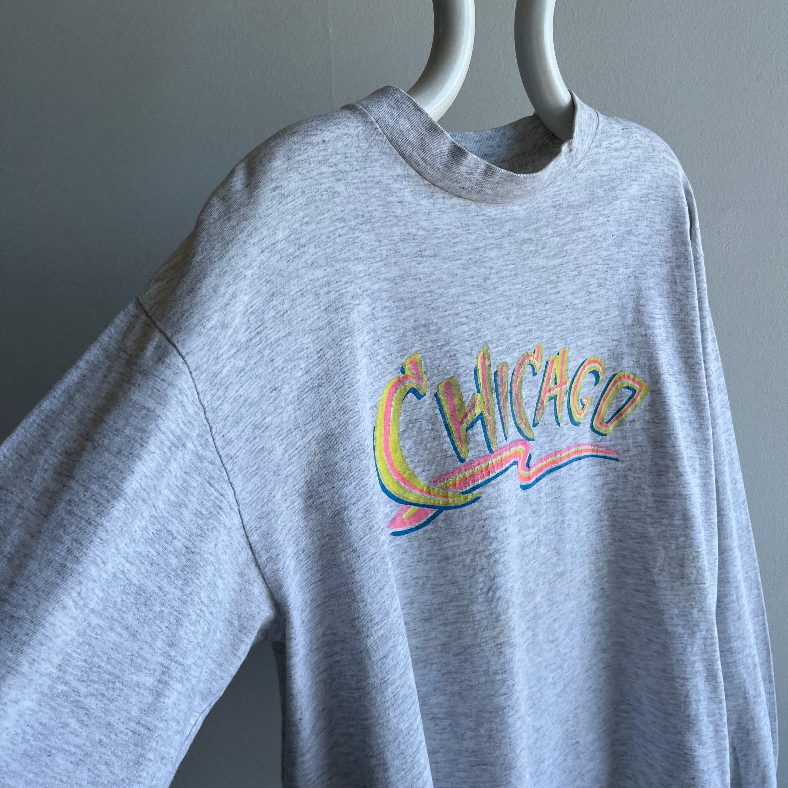 1980s Chicago Long Sleeve Cotton T-Shirt