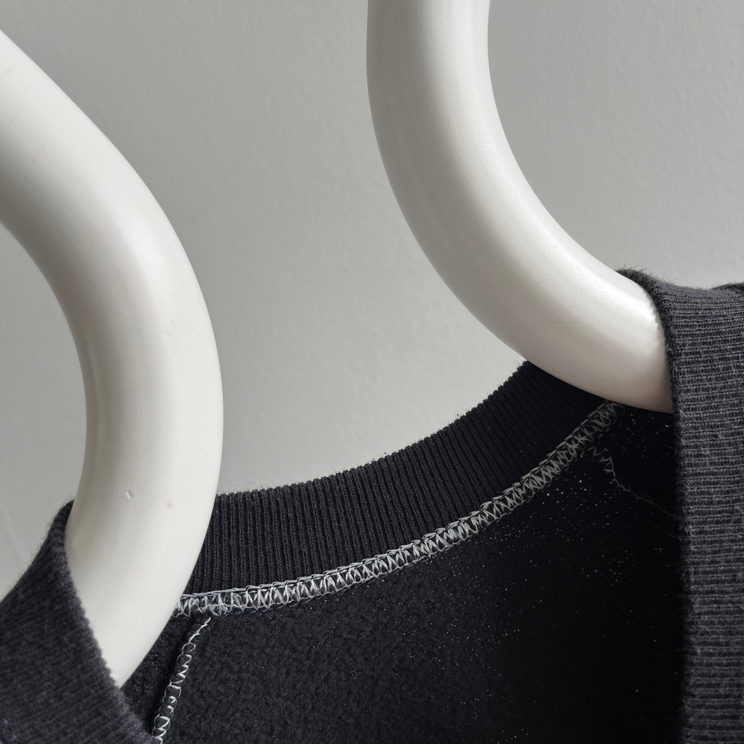 1980s Blank Black Raglan Sweatshirt