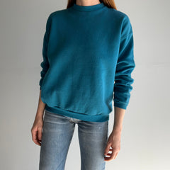 1990s Tultex Deep Teal/Turquoise Sweatshirt