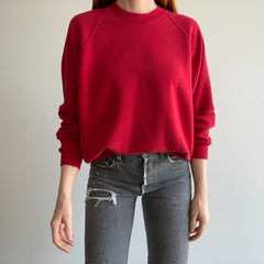 1980s Blank Red Jerzees Raglan Sweatshirt