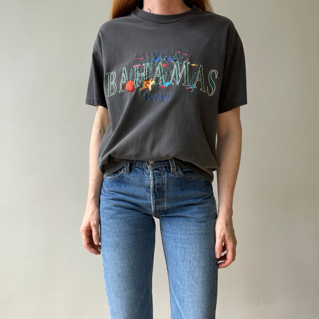 1990s Faded Black Bahamas Nassau T Shirt
