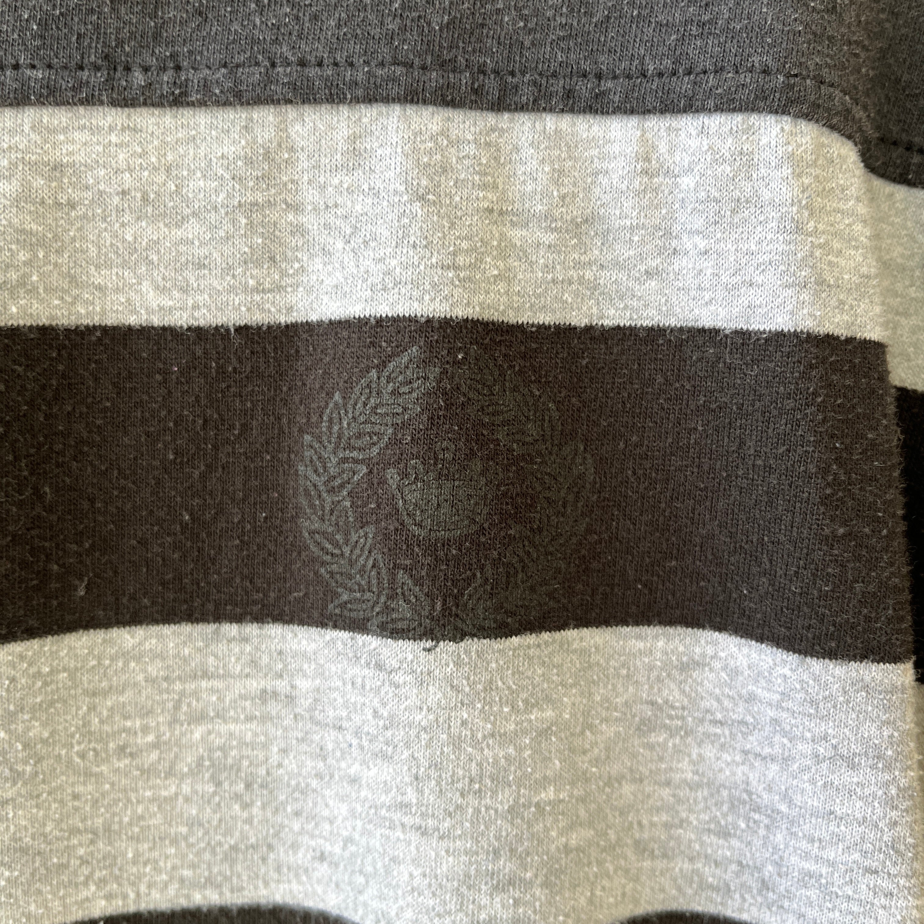 1980s Black and Grey Striped T Shirt