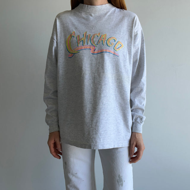 1980s Chicago Long Sleeve Cotton T-Shirt