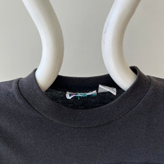 1980s Black and Grey Striped T Shirt