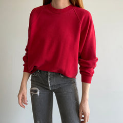 1980s Blank Red Jerzees Raglan Sweatshirt