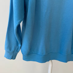 1970/80s Thin and Slouchy Sky Blue Sweatshirt - !!!!