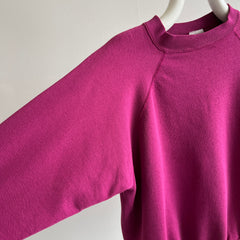 1980s Magenta Purple Soft and Very Slouchy Raglan