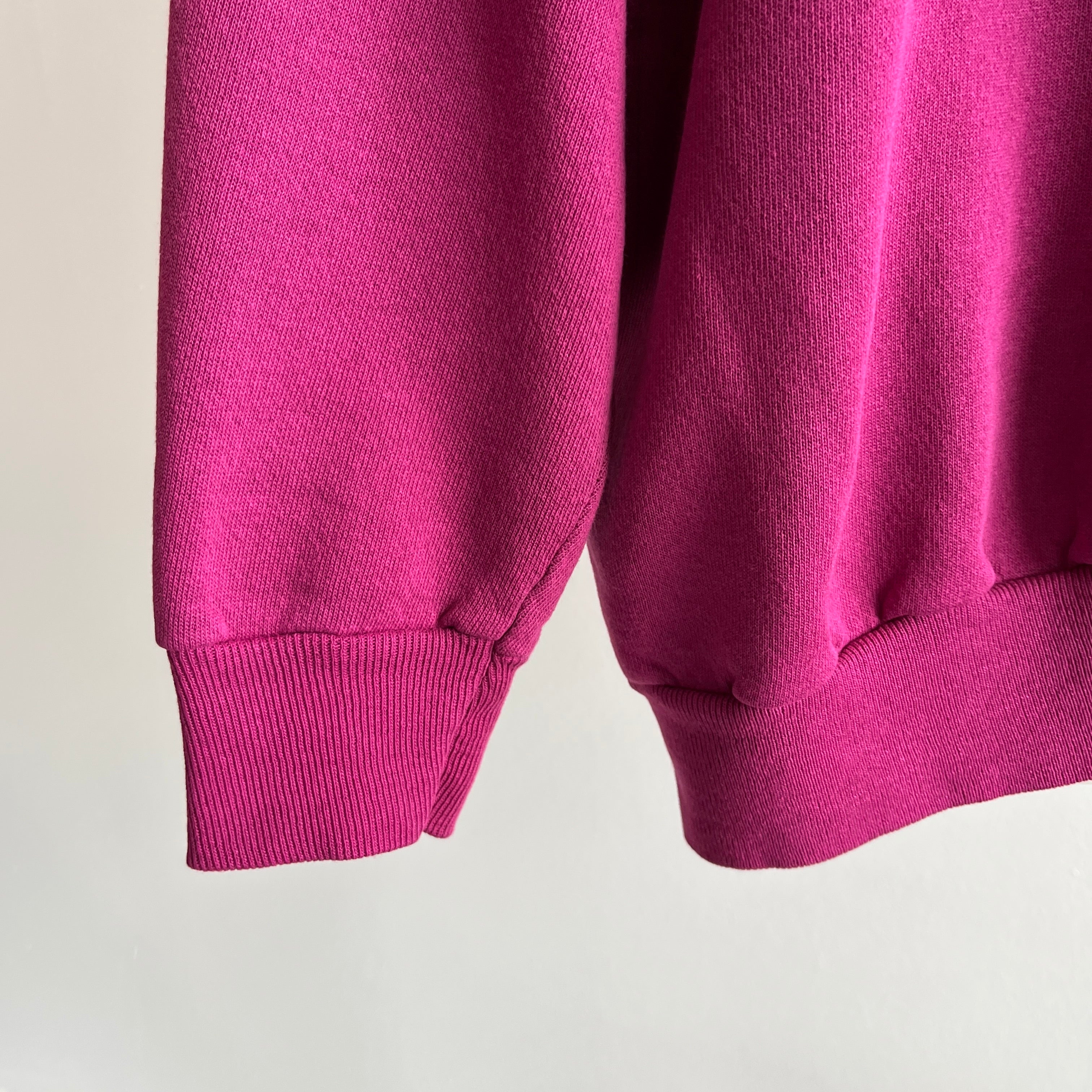 1980s Magenta Purple Soft and Very Slouchy Raglan