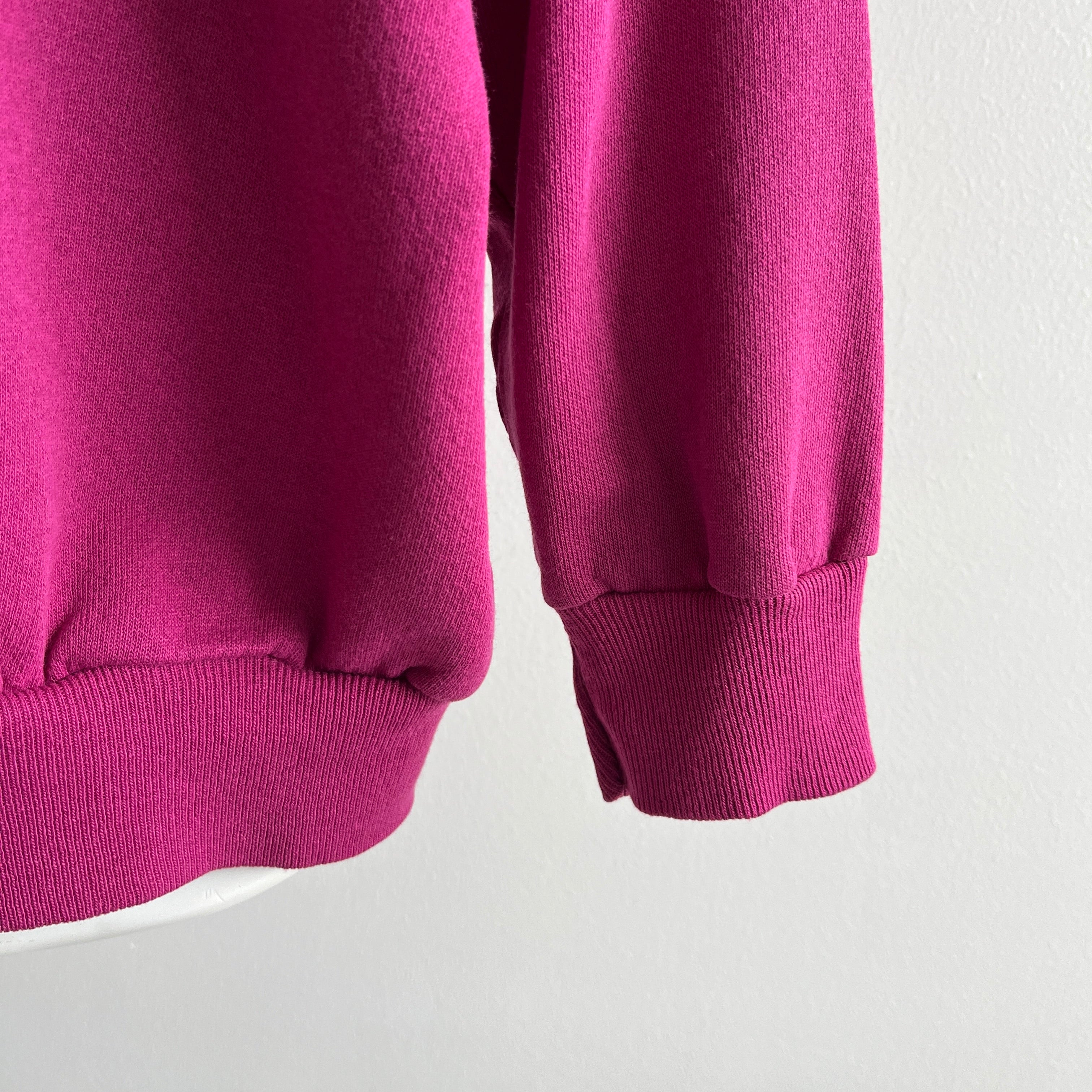 1980s Magenta Purple Soft and Very Slouchy Raglan