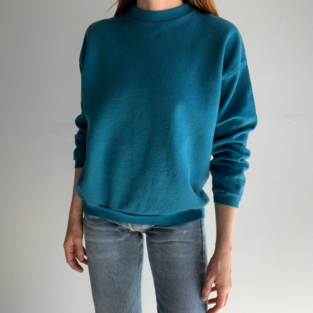 1990s Tultex Deep Teal/Turquoise Sweatshirt