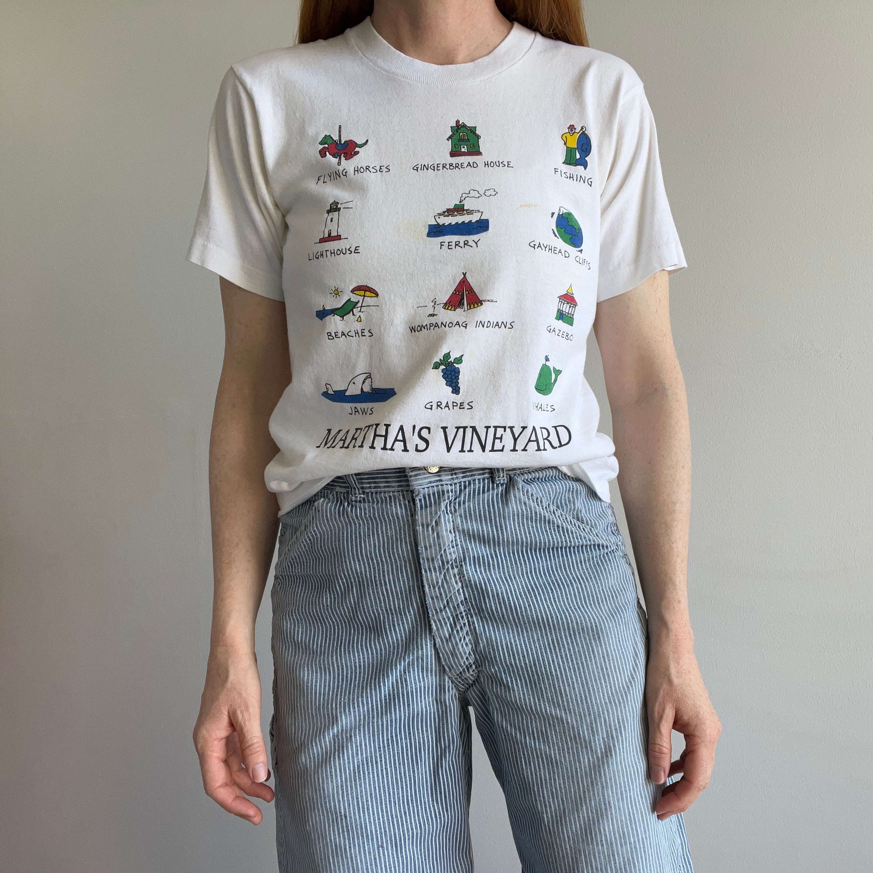 1980s Martha's Vineyard Tourist T-Shirt That is Really Great and Also Stained