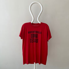 1980s Red Where The Hell Is Edna Texas T Shirt
