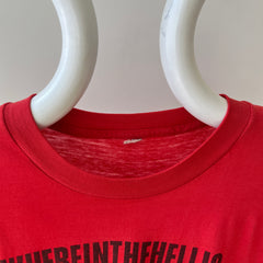 1980s Red Where The Hell Is Edna Texas T Shirt