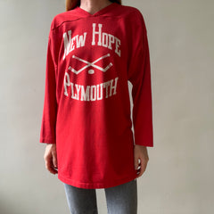 1980s New Hope Plymouth Long Sleeve Hockey T Shirt !!!!!!