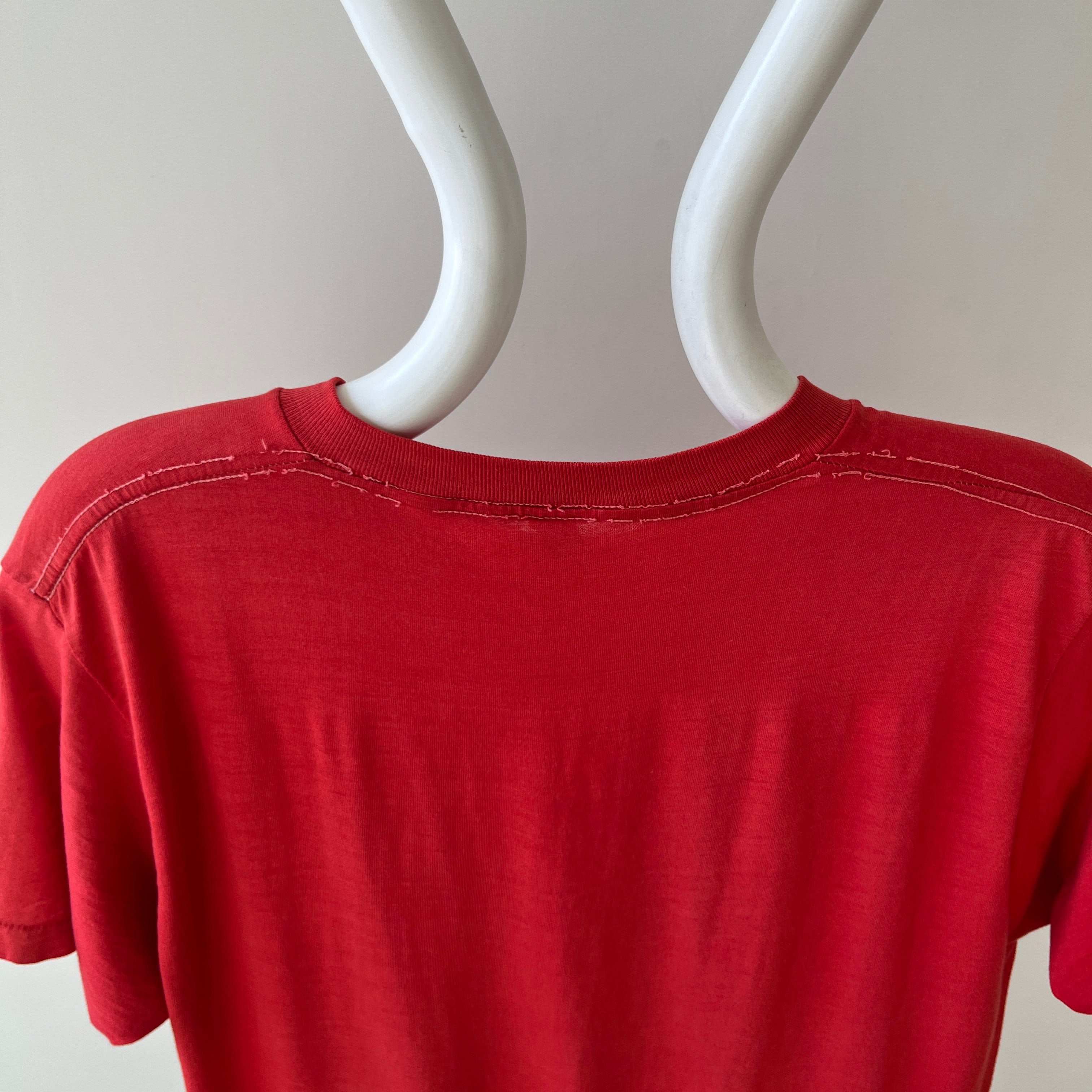 1980s Red Where The Hell Is Edna Texas T Shirt