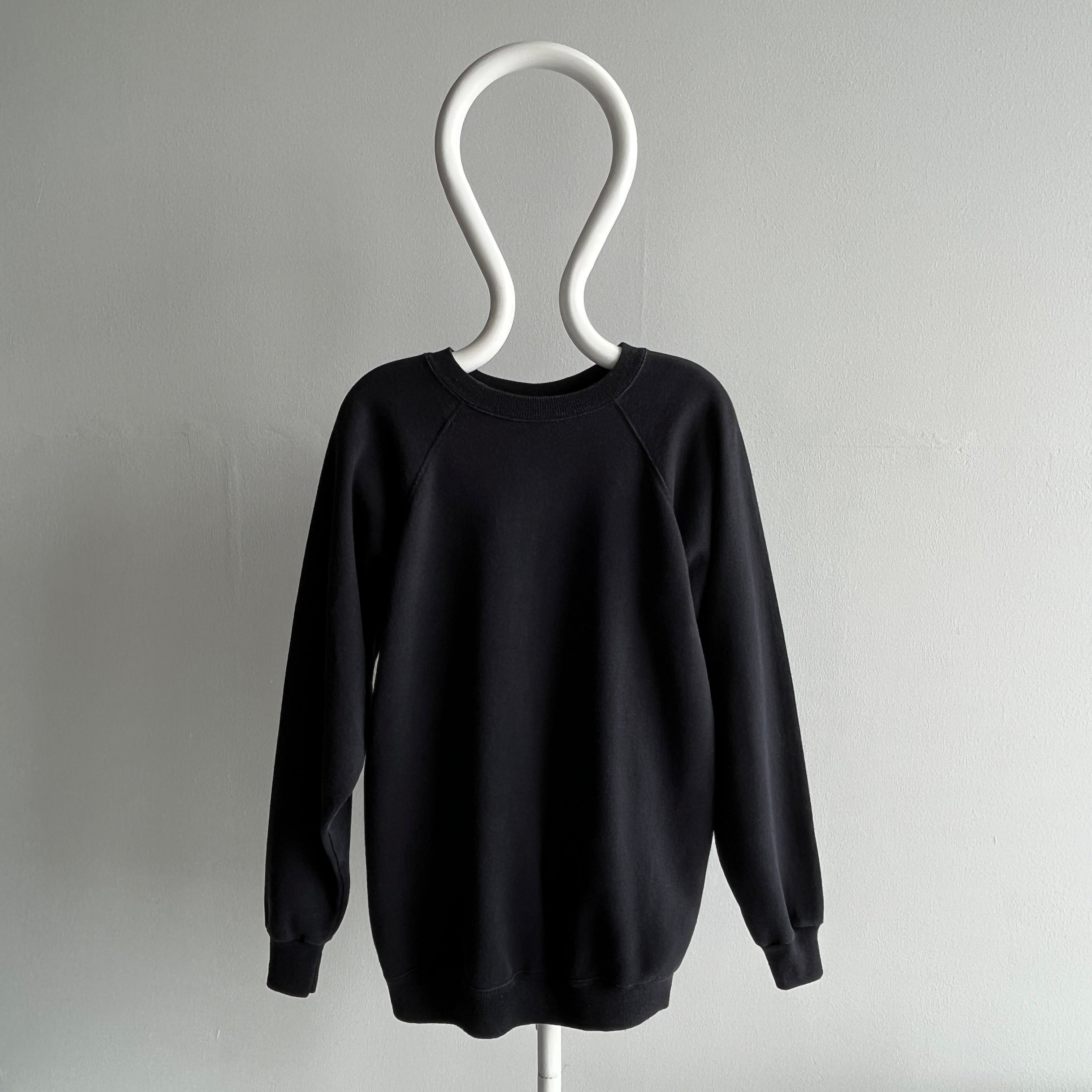 1980/90s Blank Black Longer Cut HHW Raglan Sweatshirt