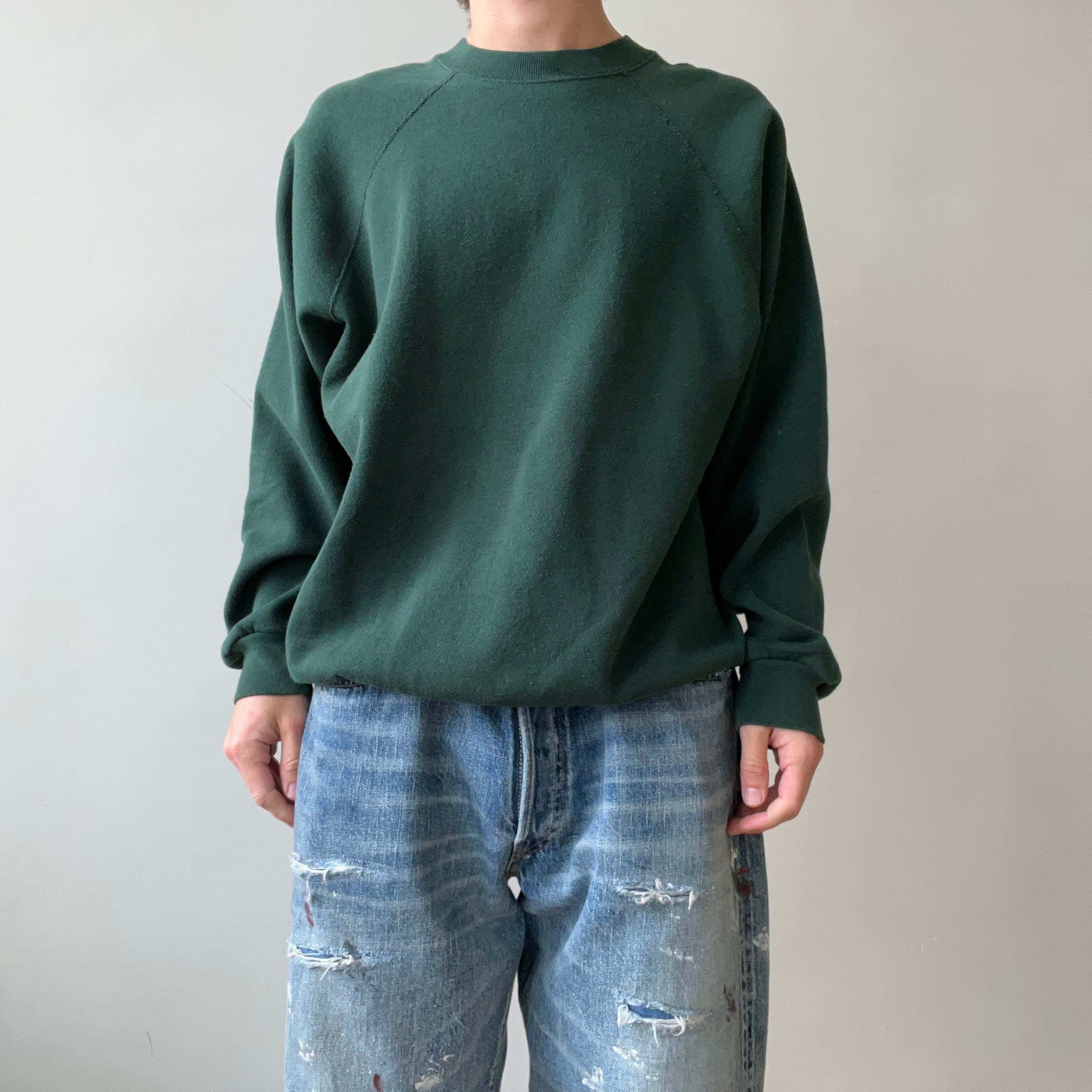 1980s/90s Blank Dark Green Raglan Sweatshirt