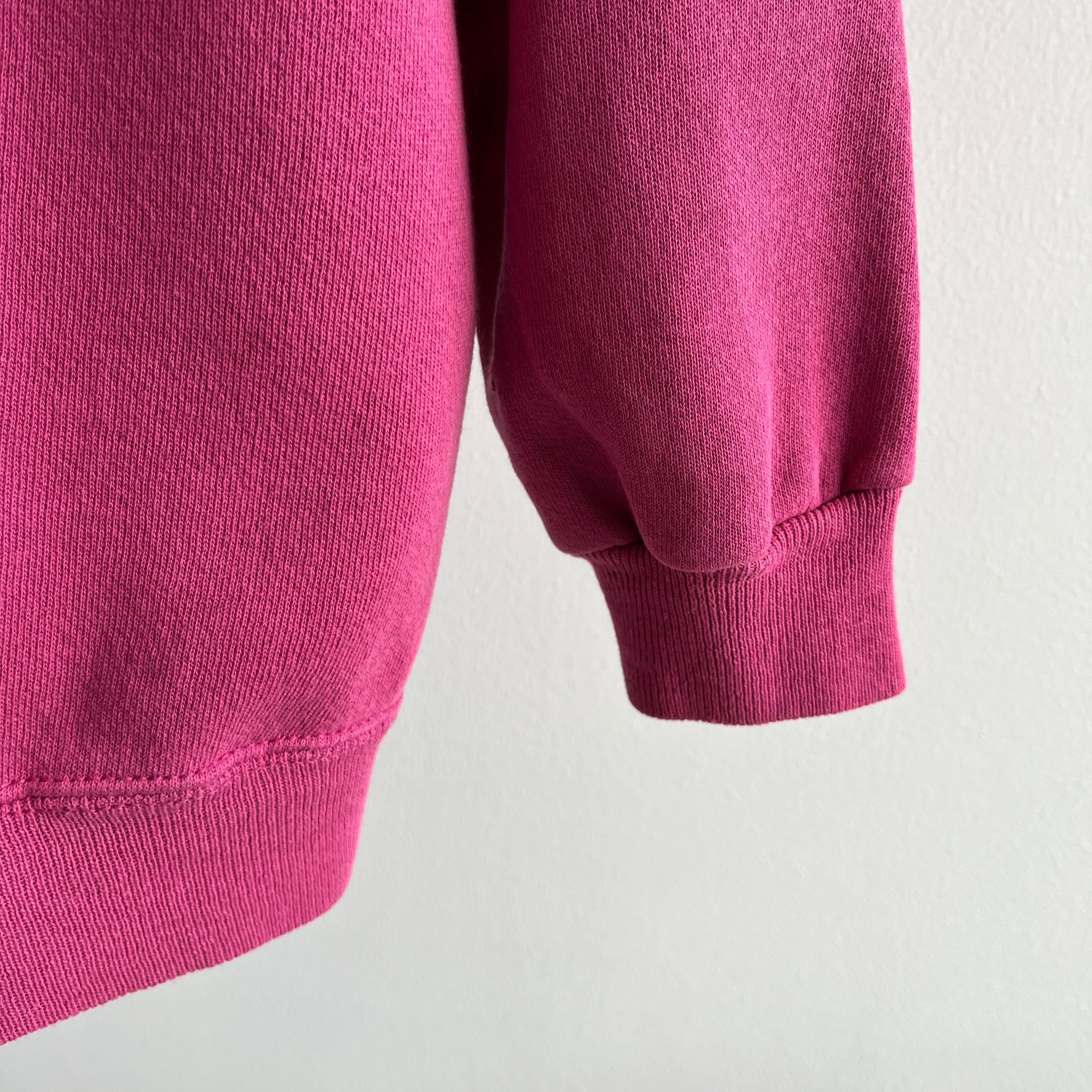 1980/90s Dusty Mauve Blank Perfectly Thin and Worn Raglan Sweatshirt