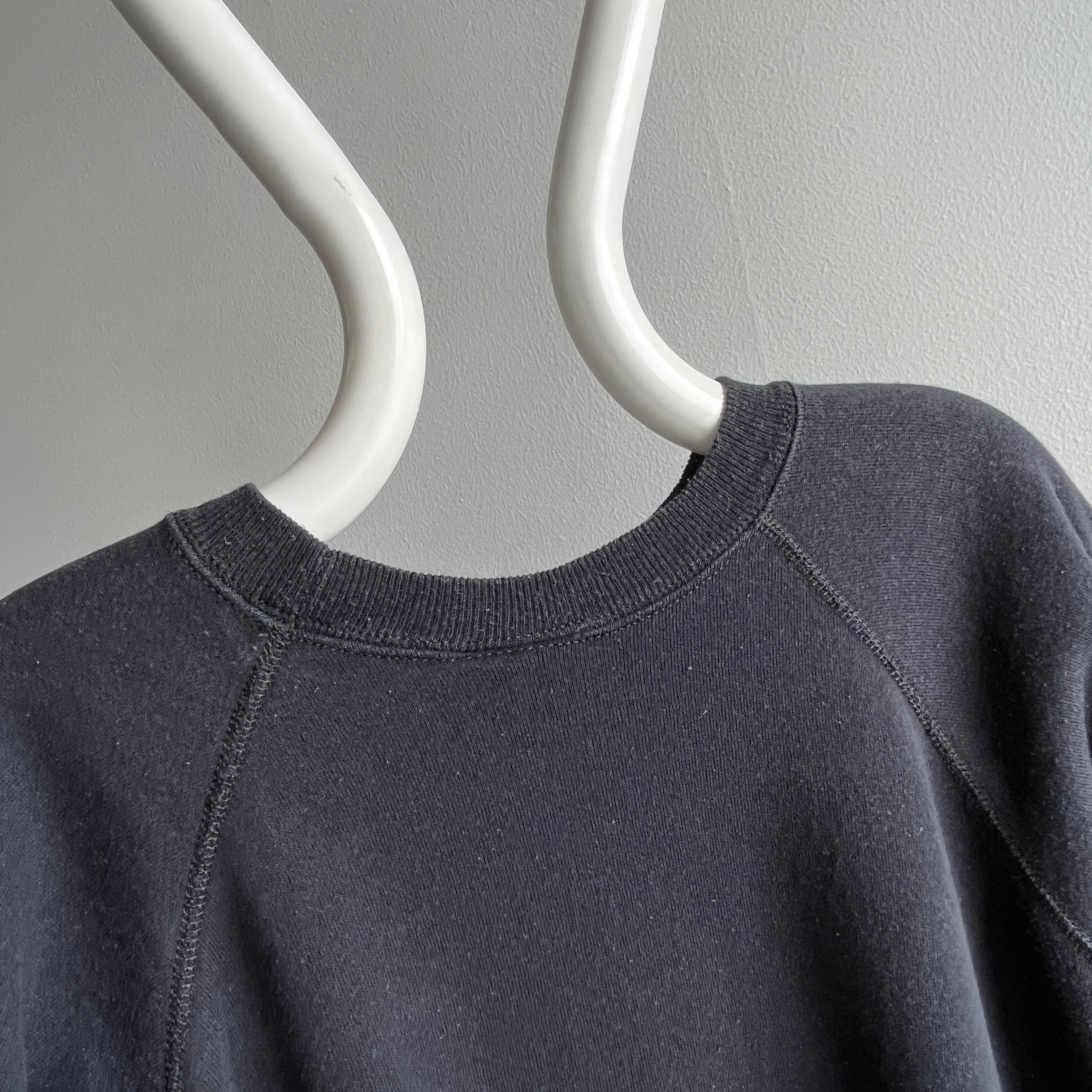 1980/90s Blank Black Longer Cut HHW Raglan Sweatshirt