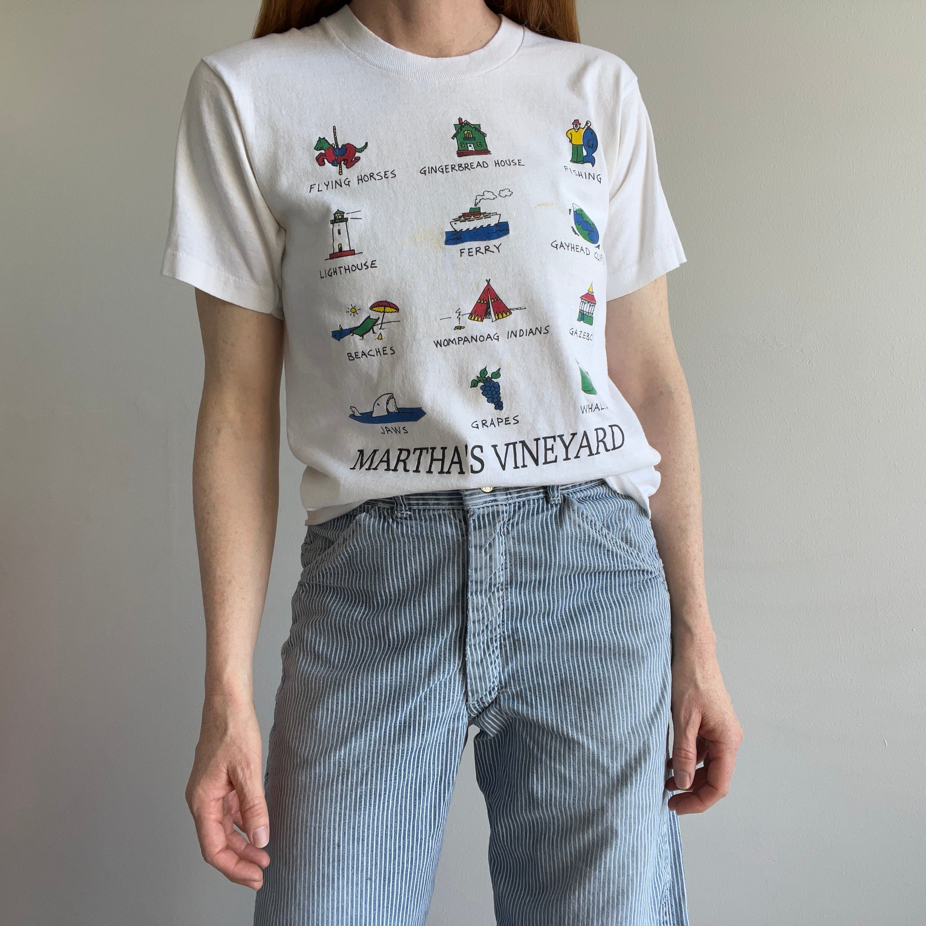 1980s Martha's Vineyard Tourist T-Shirt That is Really Great and Also Stained