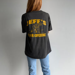 1980s Jeff's Flooring Backside T-Shirt by Russell