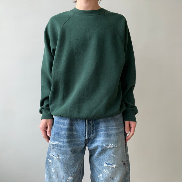 1980s/90s Blank Dark Green Raglan Sweatshirt