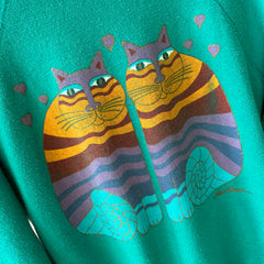 1980s Laurel Burch !!!! Twin Cats Sweatshirt