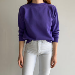 1980s Sweetest HHW Amethyst Purple Sweatshirt with Hand Stitched Initials 
