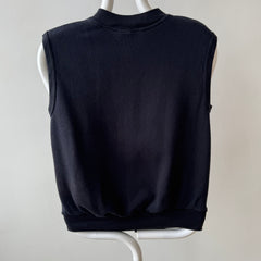 1980s Never (?) Barely Worn Black Zip Up Sweatshirt Vest