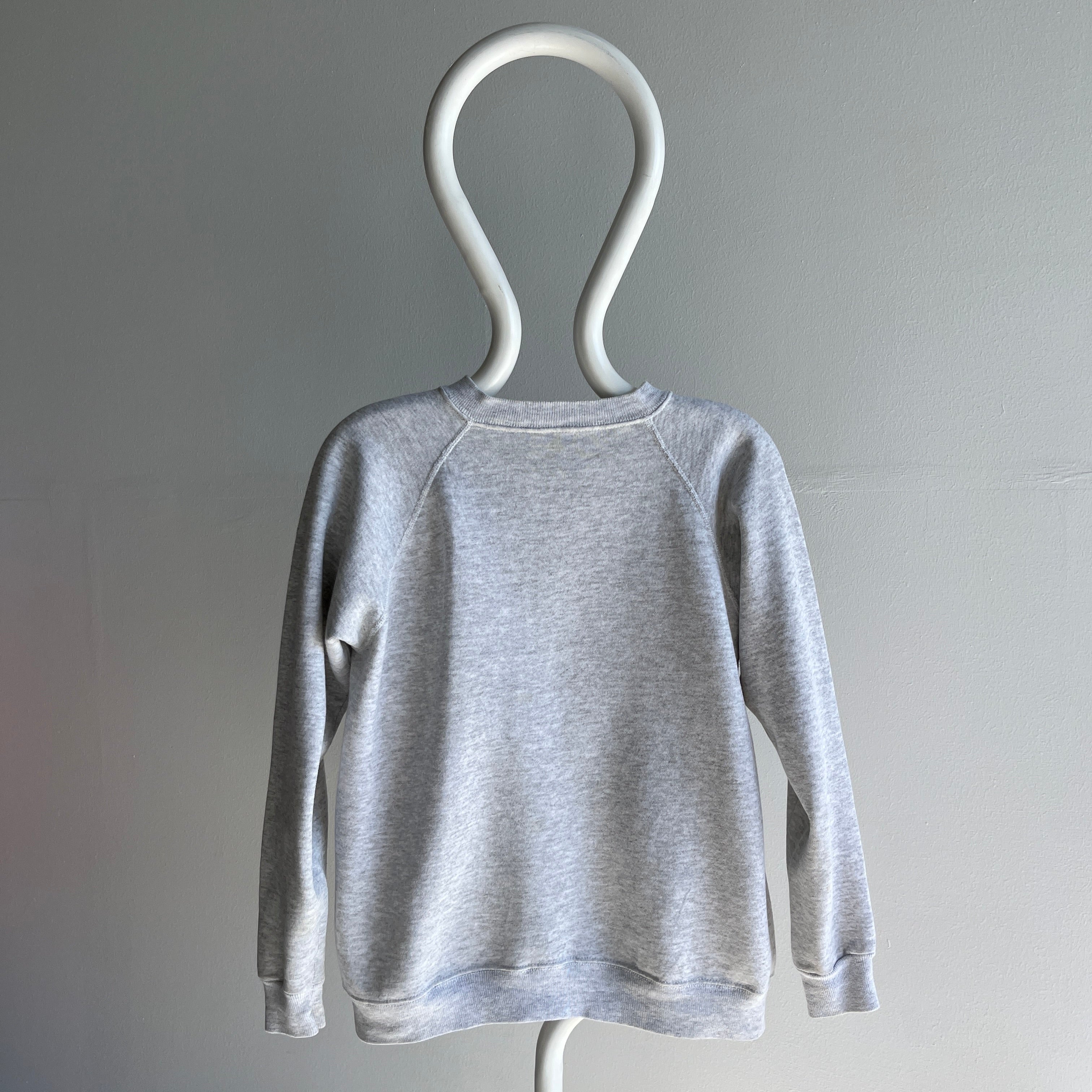 1980s Light Heather Gray Raglan Sweatshirt