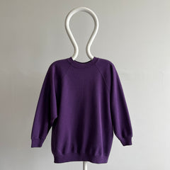 1980s Purple Sweatshirt with a Lovely Drop Pit