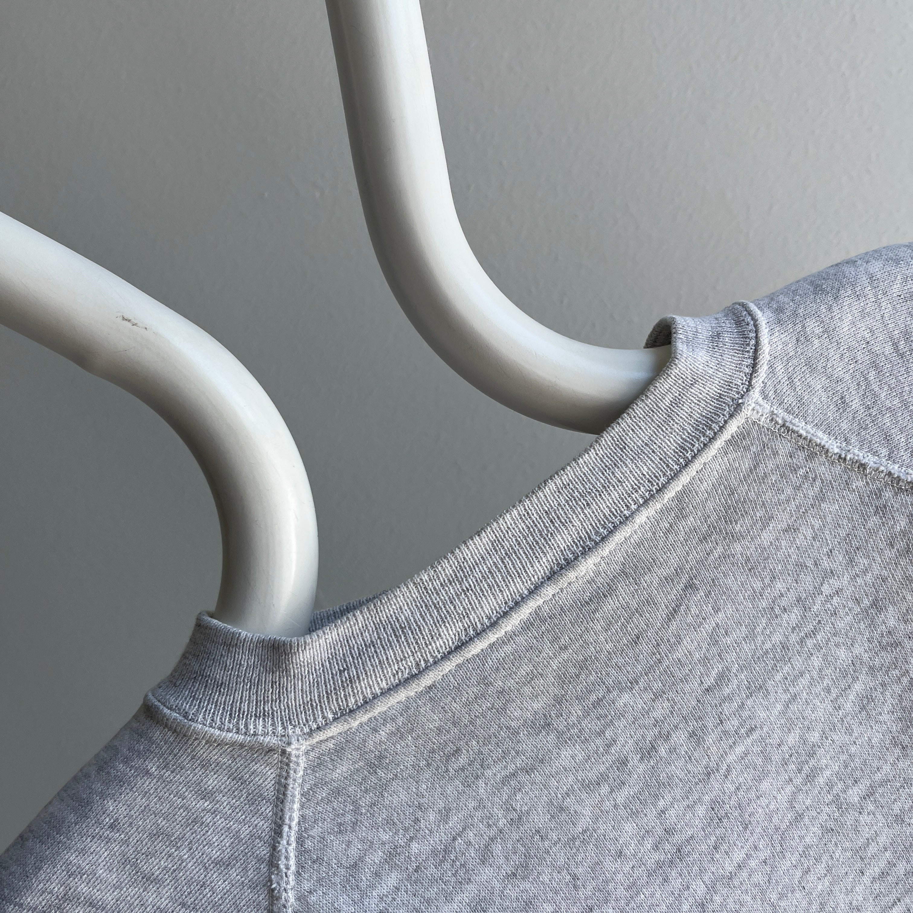 1980s Light Heather Gray Raglan Sweatshirt