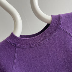 1980s Purple Sweatshirt with a Lovely Drop Pit