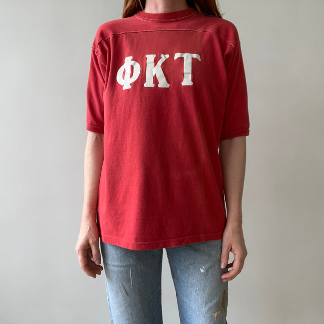 1960s/70s Red Football Style Sorority T Shirt