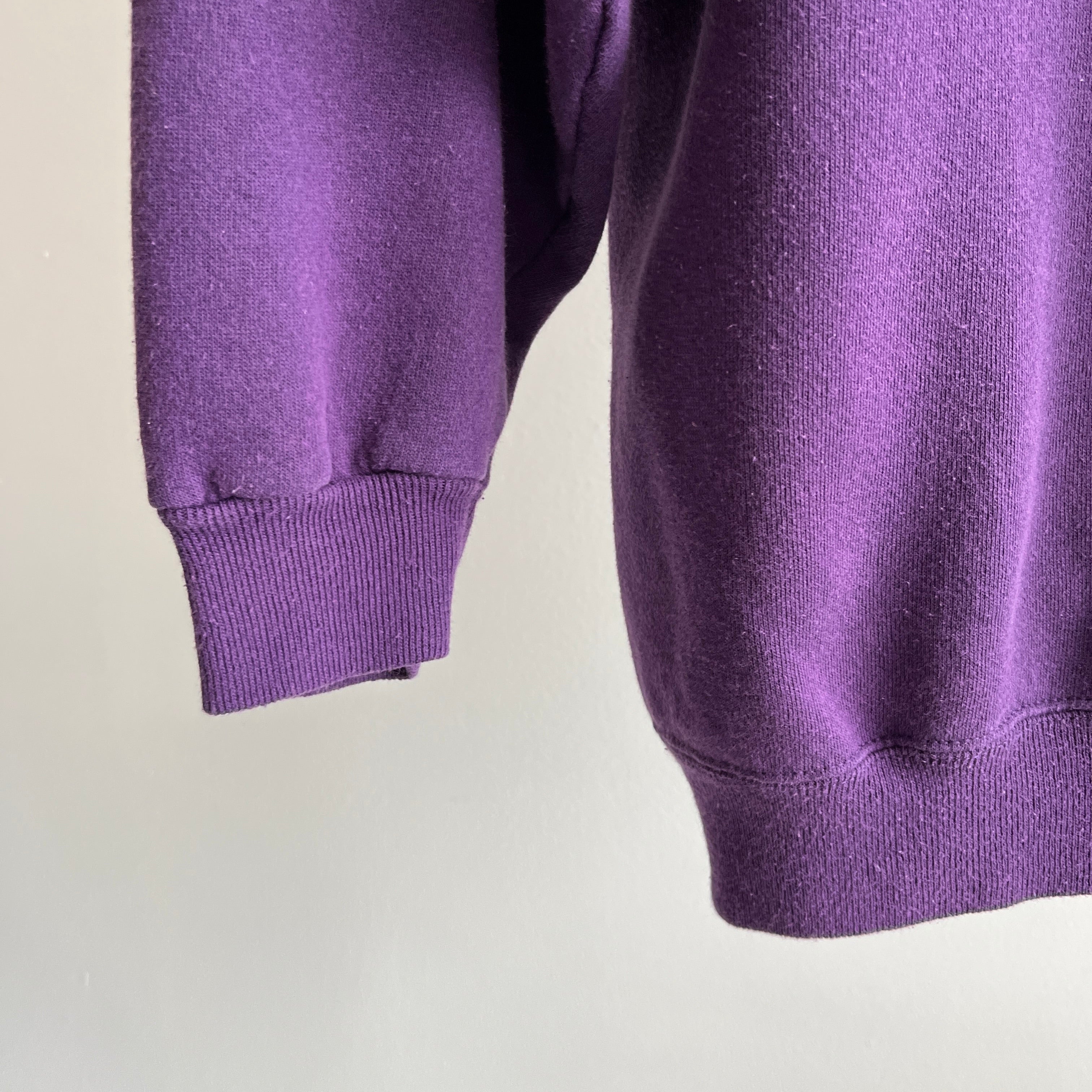 1980s Purple Sweatshirt with a Lovely Drop Pit