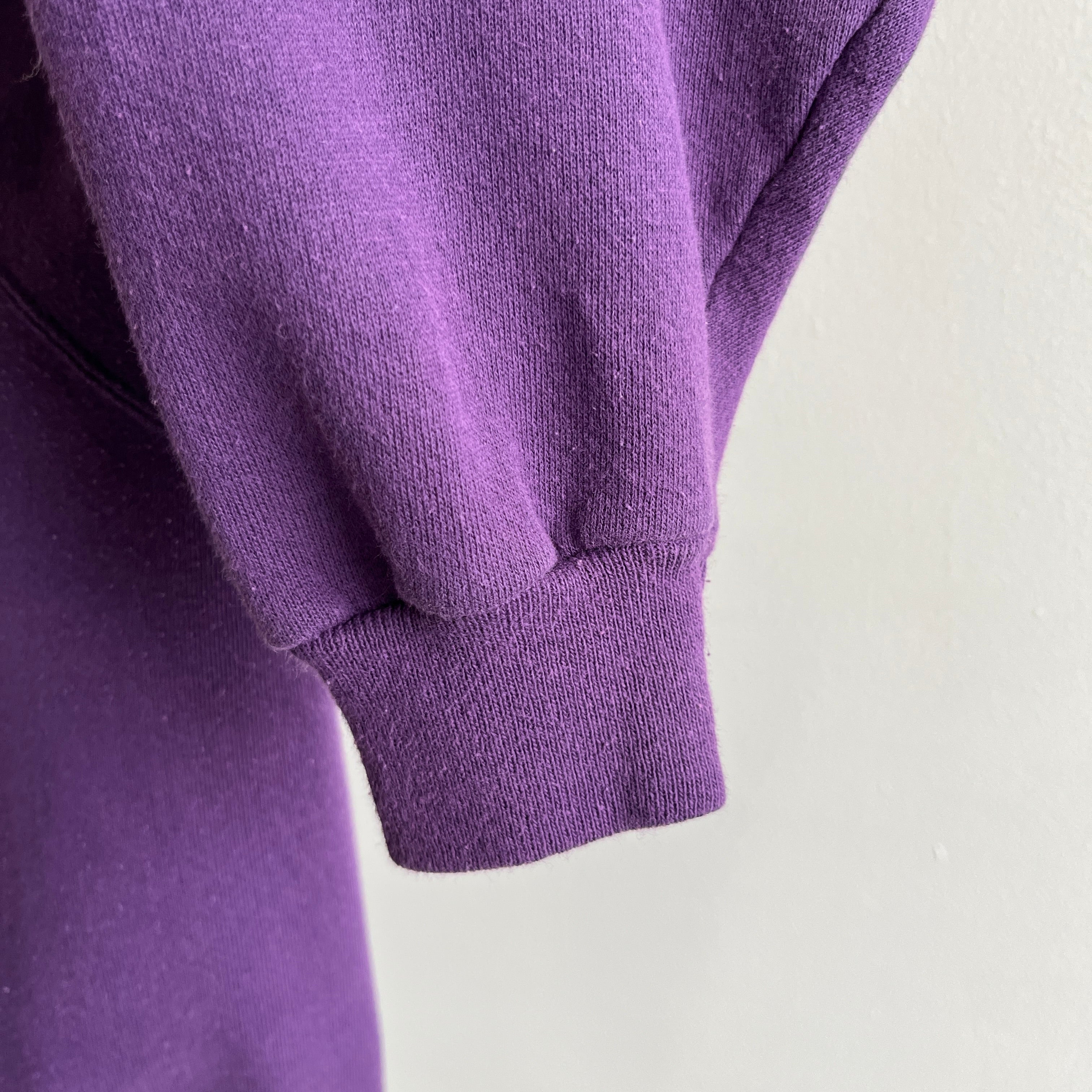 1980s Purple Sweatshirt with a Lovely Drop Pit