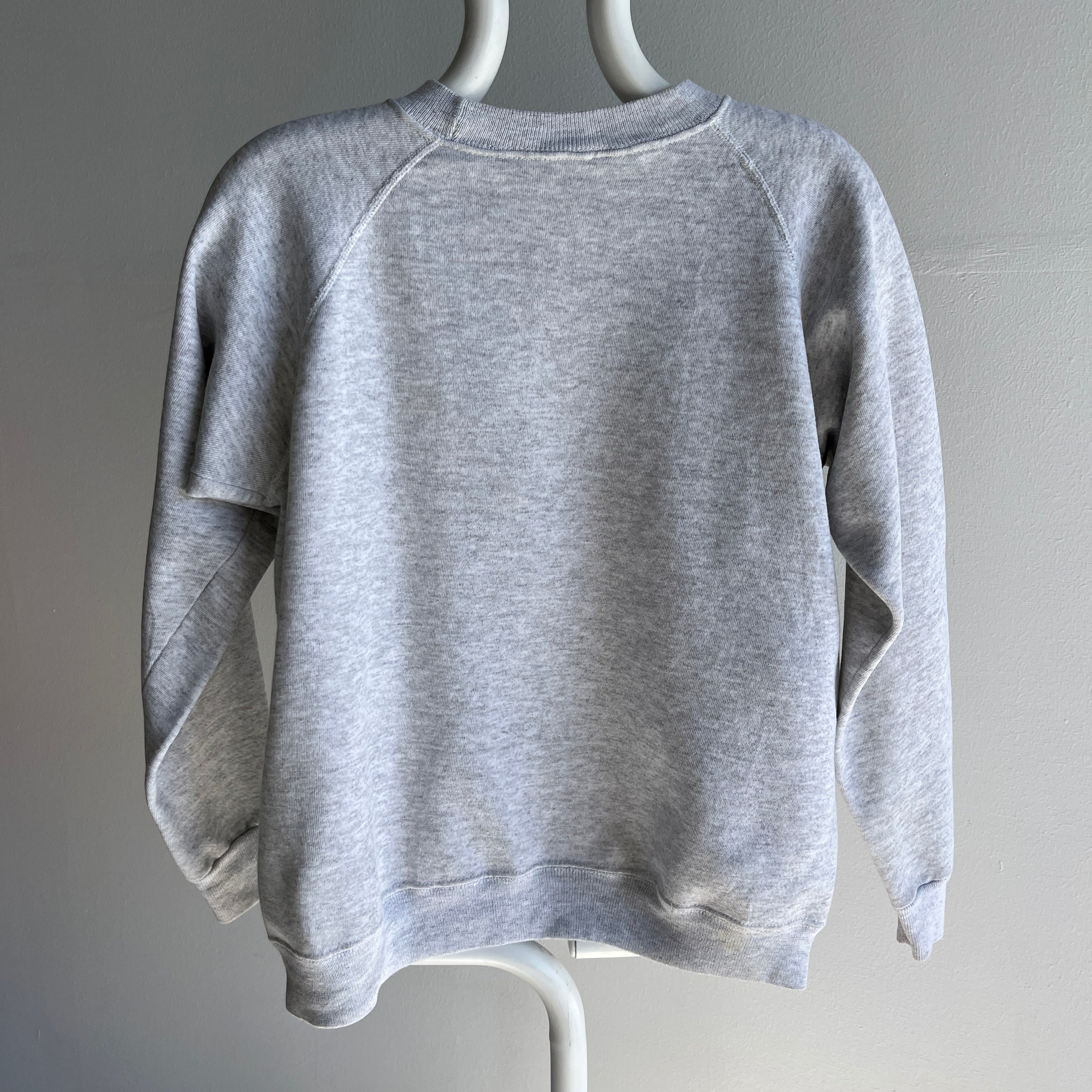 1980s Light Heather Gray Raglan Sweatshirt