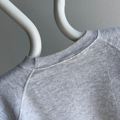 1980s Light Heather Gray Raglan Sweatshirt