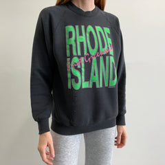 1991 Rhode Island Faded, Worn and Bleach Stained/Thinned Sweatshirt