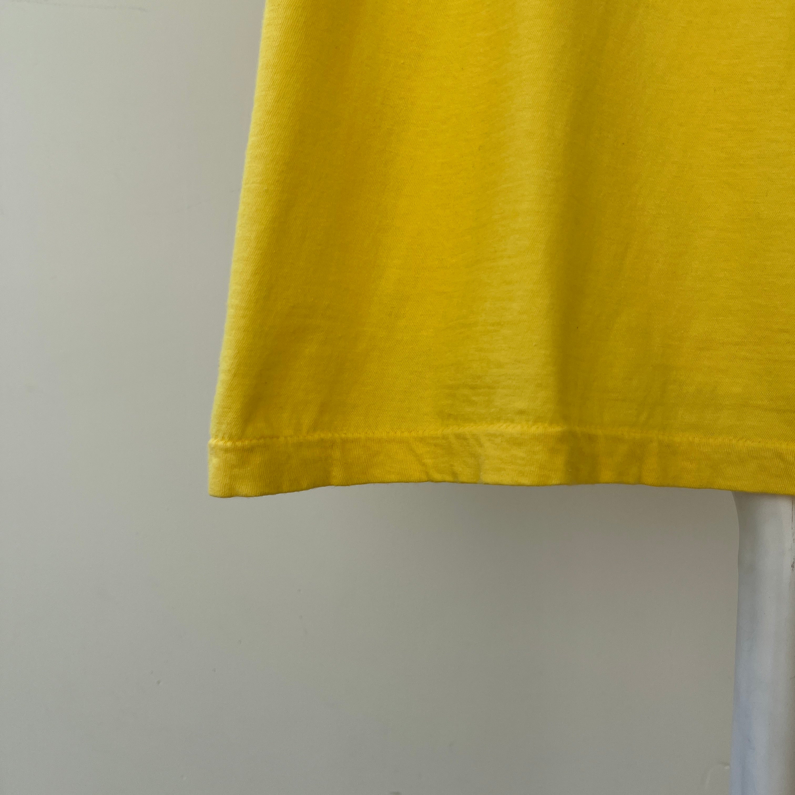 1980s Blank Yellow Pocket T Shirt