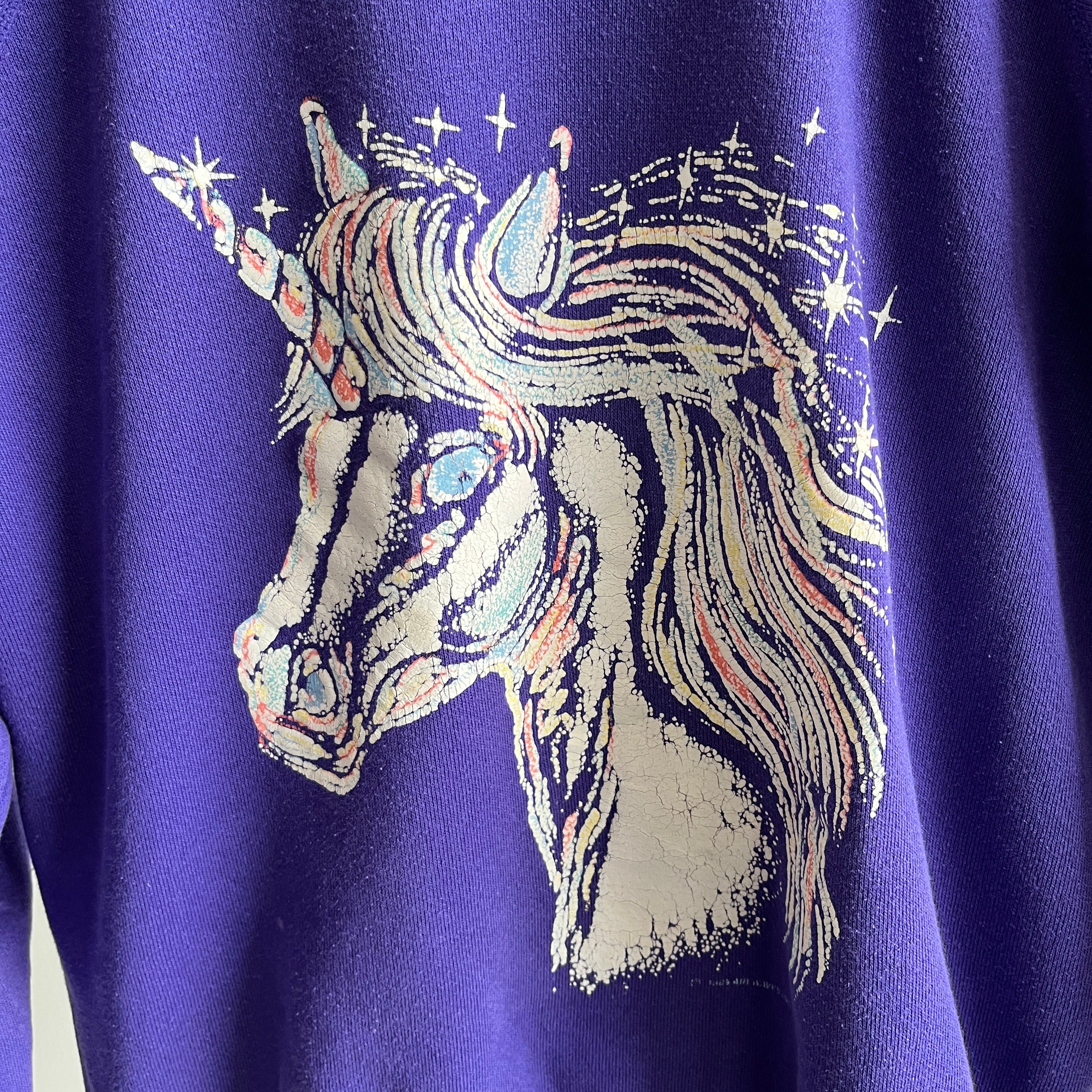 1985 Unicorn Sweatshirt on a Pannill