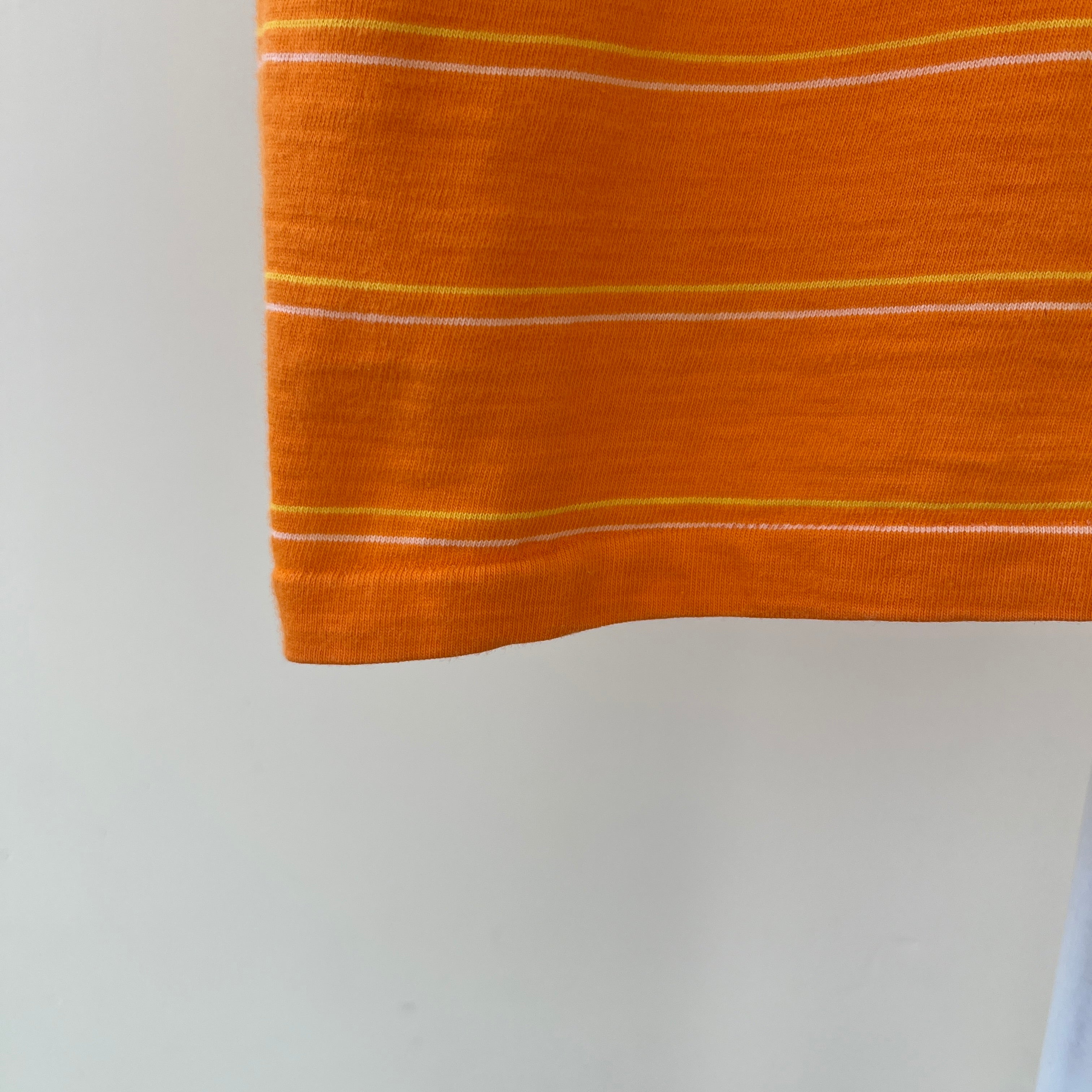 1970s Orange Striped T Shirt