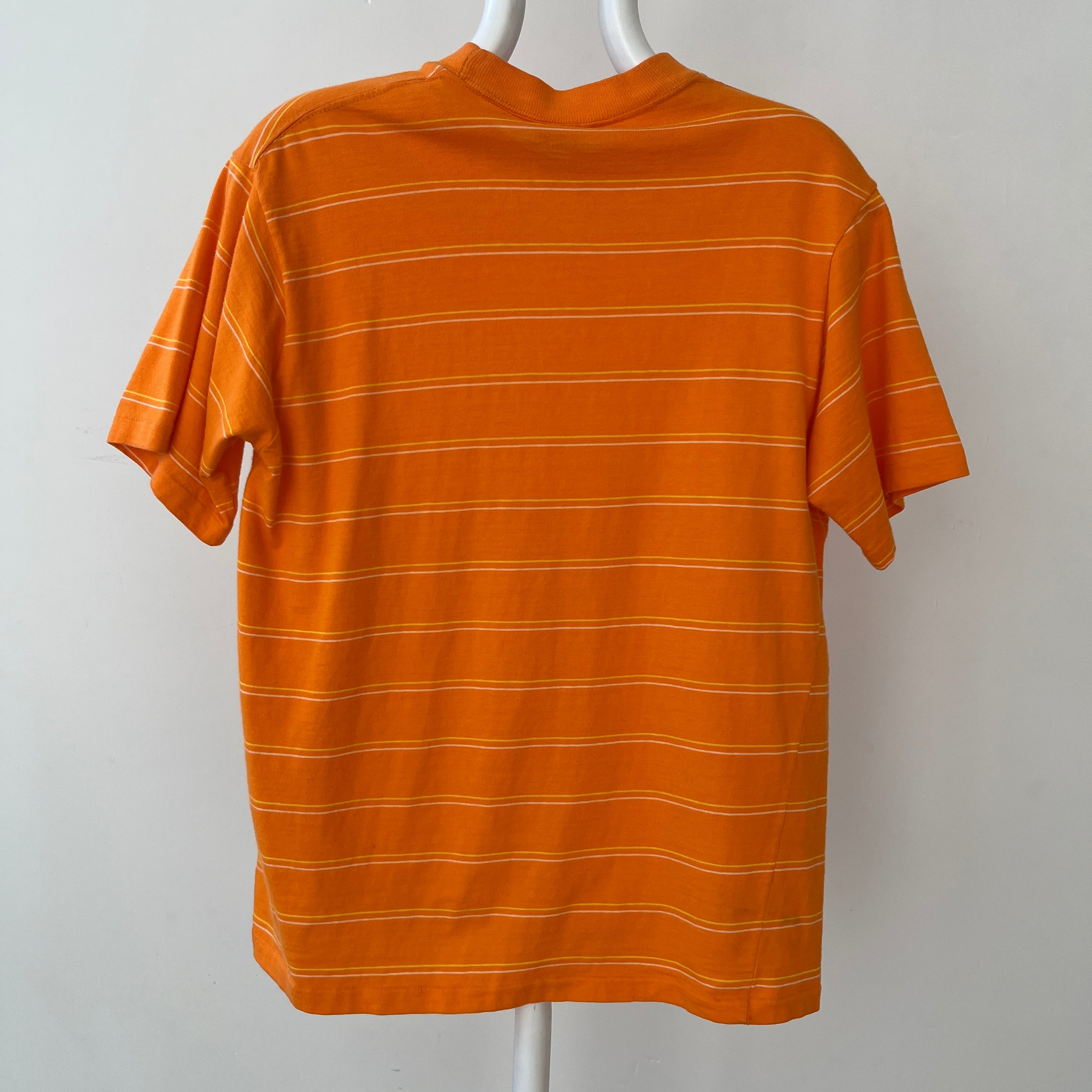 1970s Orange Striped T Shirt