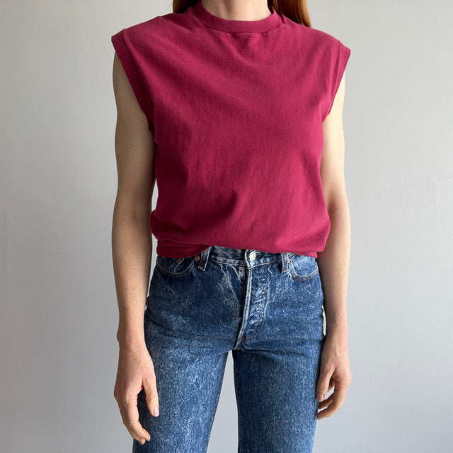 1980/90s Burgundy Cotton Muscle Tank Top