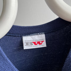 1980s Cotton Knit Bassett Walker Sweater - Cut Like A Sweatshirt, But Not Fleecy
